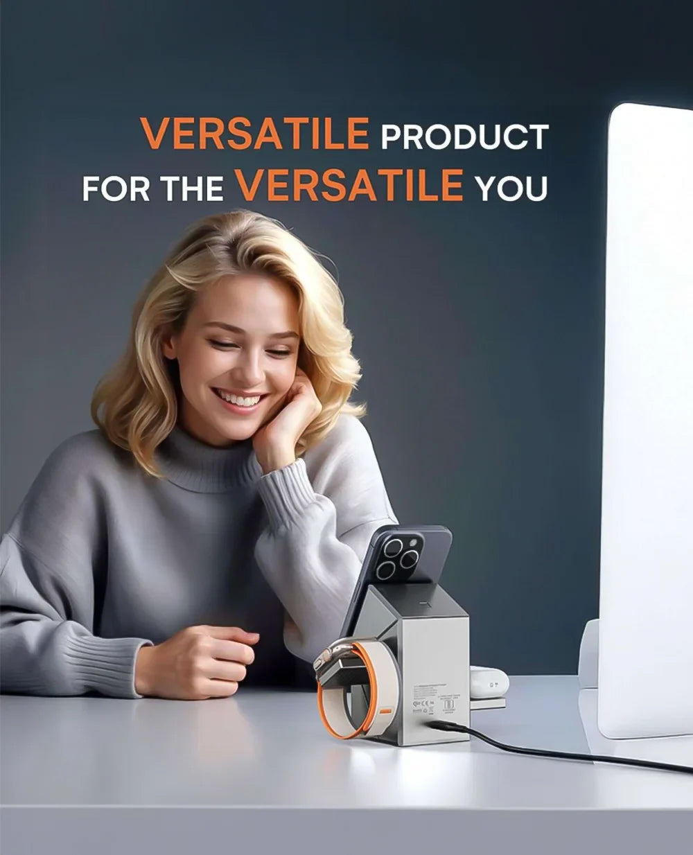 Auto Rotatable 3-in-1 Wireless Charging Station