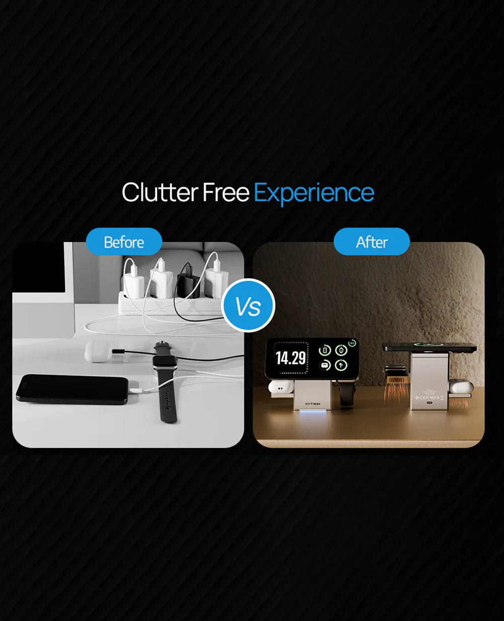 Auto Rotatable 3-in-1 Wireless Charging Station